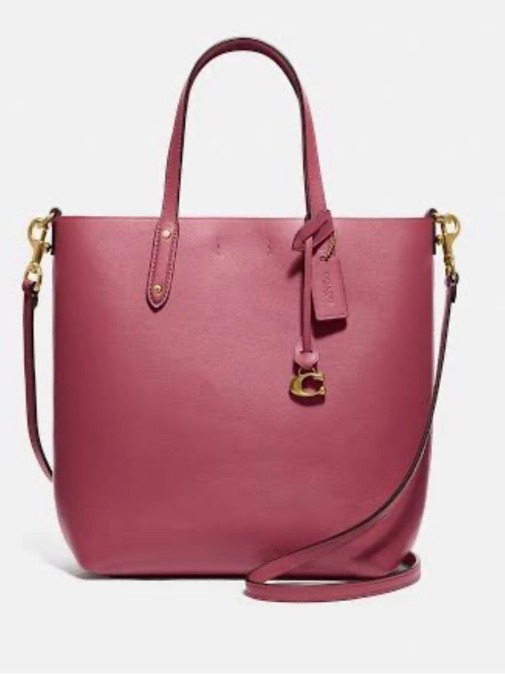 Coach Leather Central Dusty Pink Shopper Tote Crossbody Bag